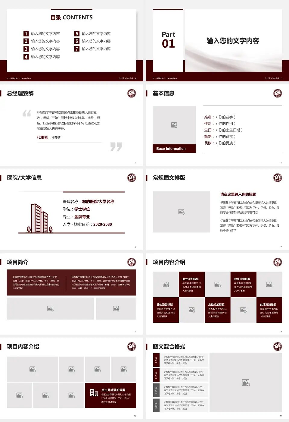 广州市南沙区中医医院个人求职应聘简历PPT模板16:9格式幻灯片预览图2