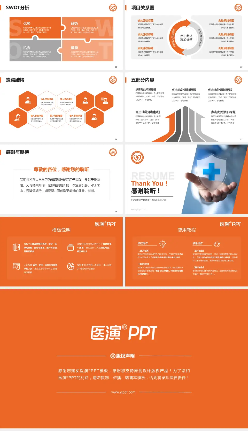 广州医科大学附属第一医院（海印分院）个人求职应聘简历PPT模板16:9格式幻灯片预览图4