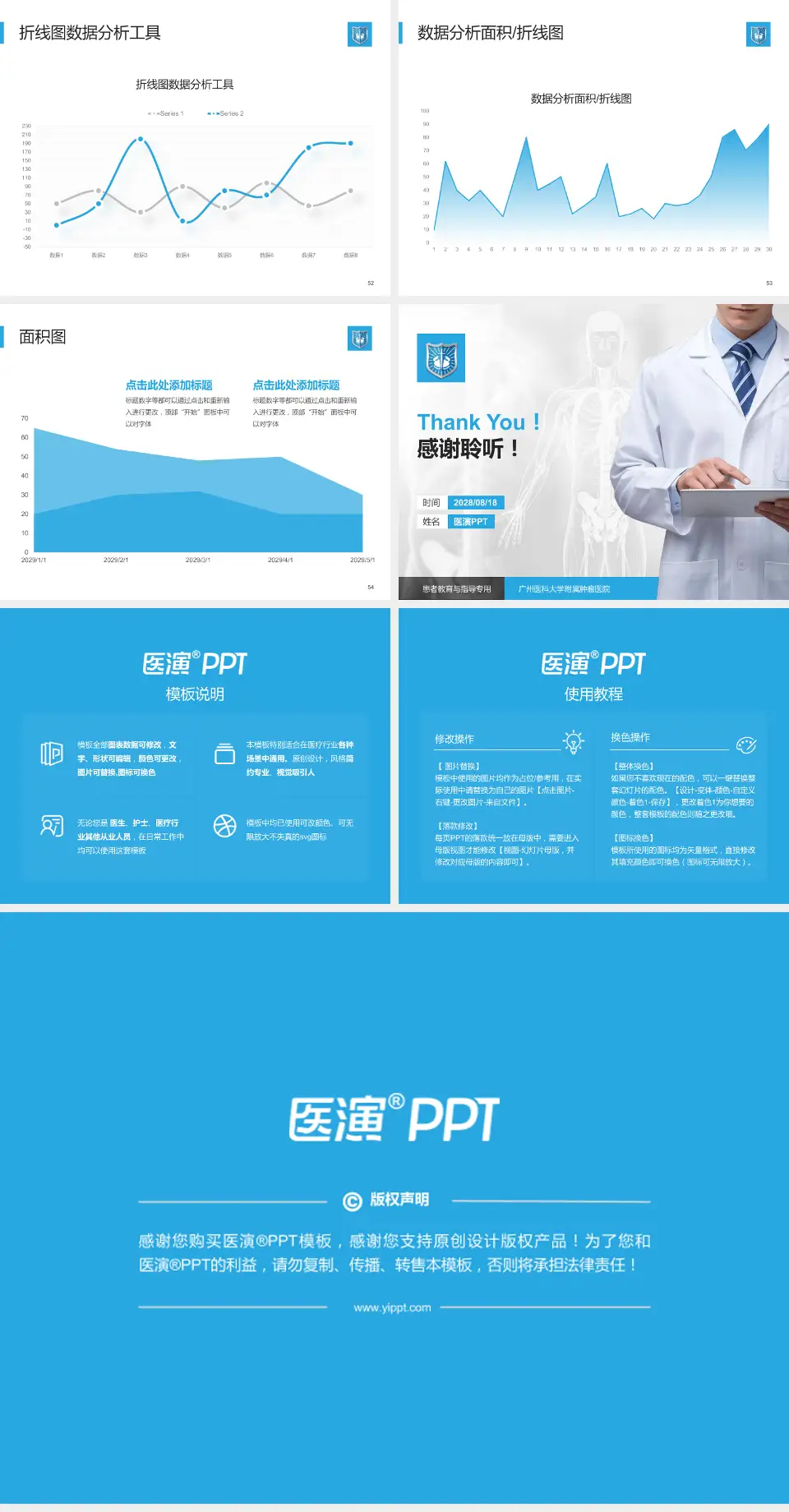 广州医科大学附属肿瘤医院患者教育与指导PPT模板4:3格式幻灯片预览图7
