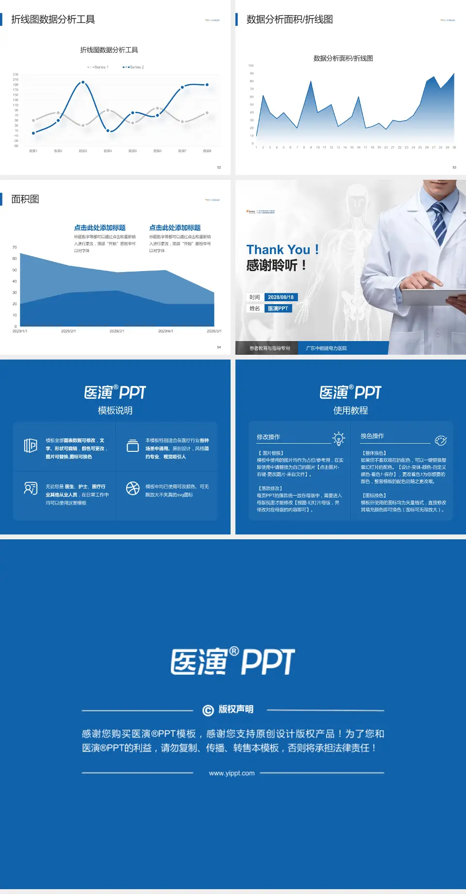 广东中能建电力医院患者教育与指导PPT模板4:3格式幻灯片预览图7