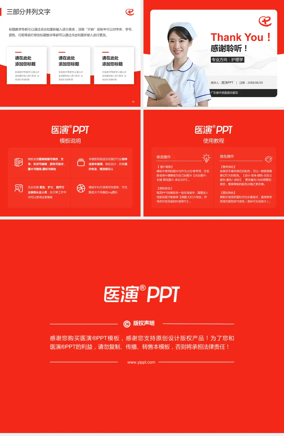 广东省中西医结合医院护理专业职业生涯规划PPT模板4:3格式幻灯片预览图6