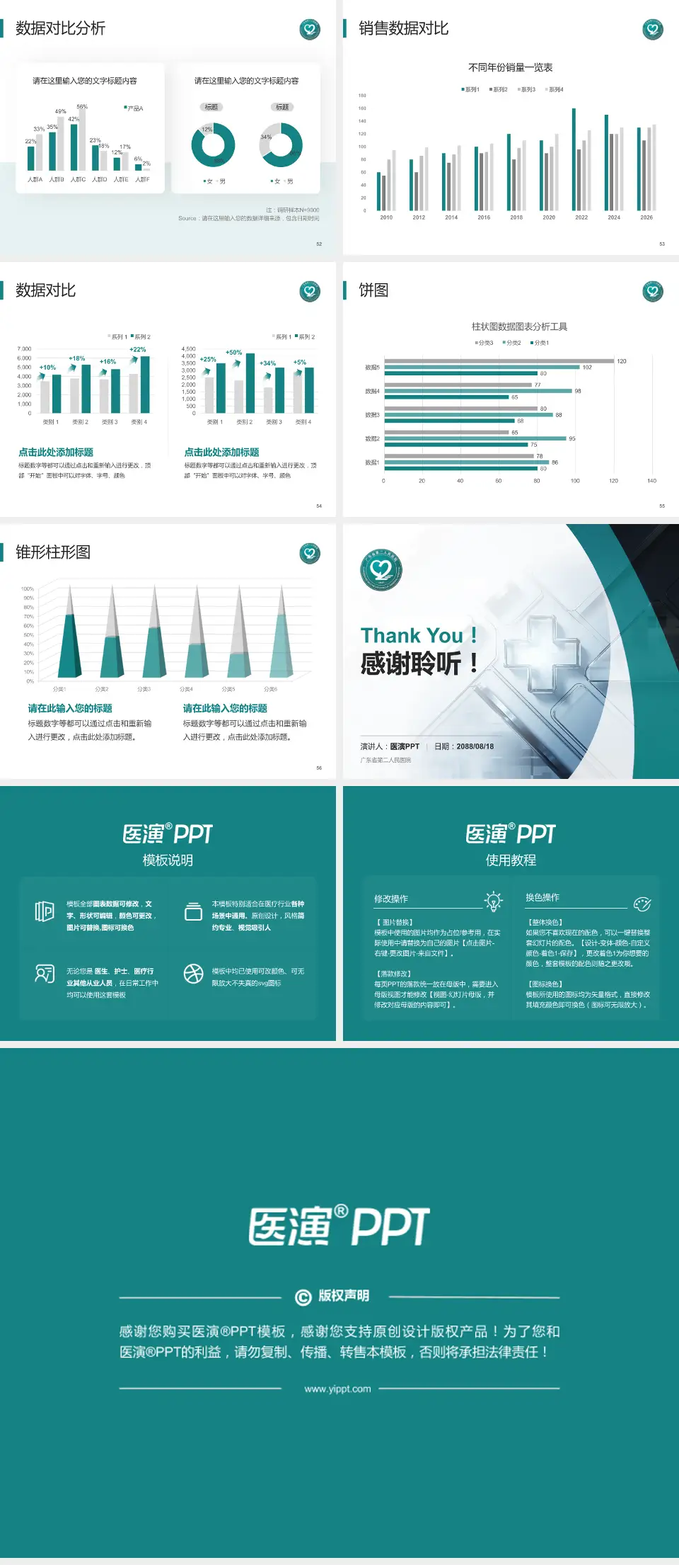 广东省第二人民医院医疗行业比赛专用PPT模板4:3格式幻灯片预览图7
