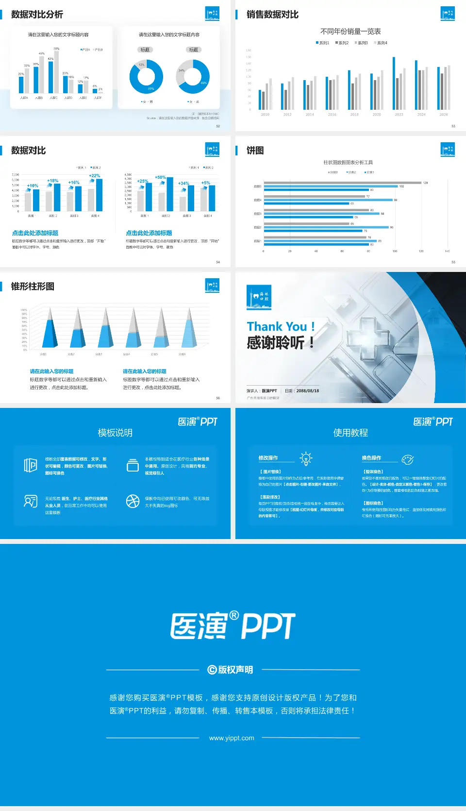 广州市海珠区口腔医院医疗行业比赛专用PPT模板16:9格式幻灯片预览图7