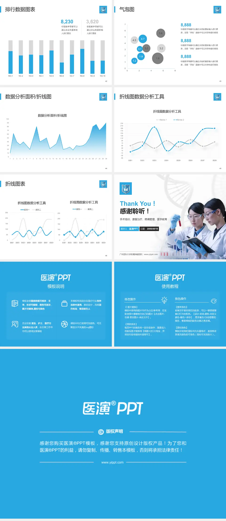广州医科大学附属肿瘤医院科研成果展示PPT模板4:3格式幻灯片预览图6
