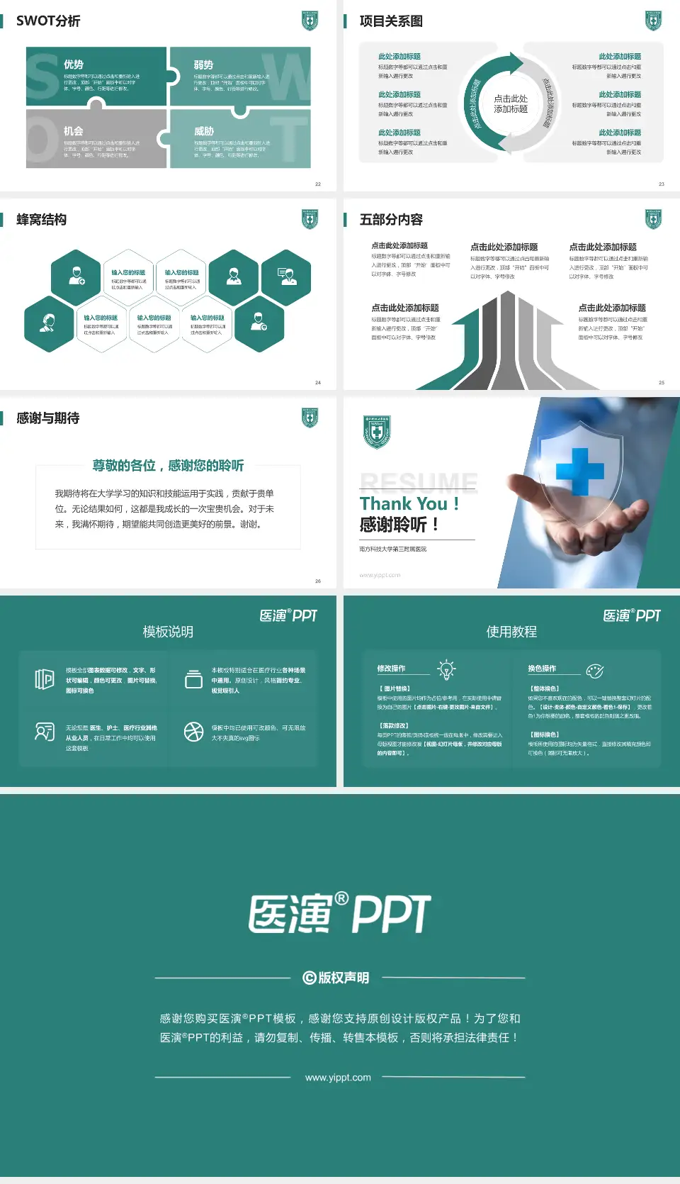 南方科技大学第三附属医院个人求职应聘简历PPT模板16:9格式幻灯片预览图4