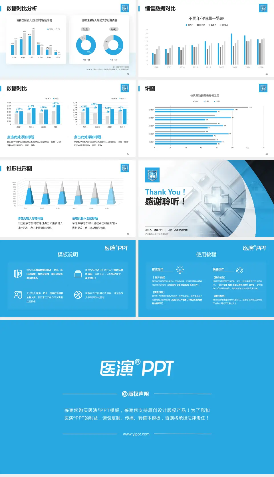 广州医科大学附属肿瘤医院医疗行业比赛专用PPT模板16:9格式幻灯片预览图7