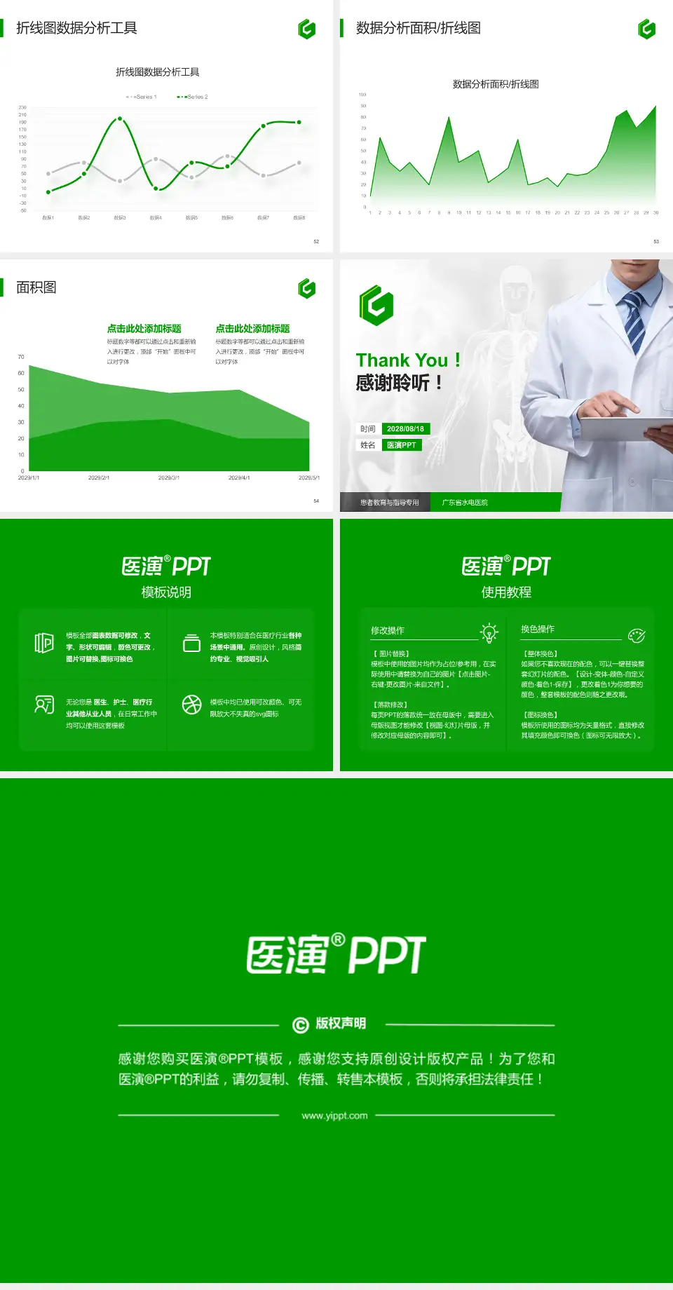 广东省水电医院患者教育与指导PPT模板4:3格式幻灯片预览图7
