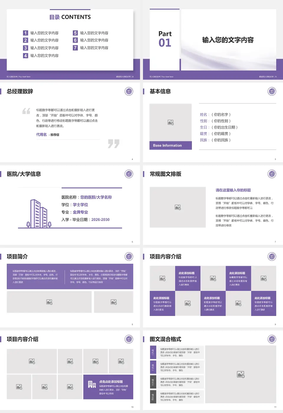 广东药科大学广州复星禅诚医院个人求职应聘简历PPT模板16:9格式幻灯片预览图2