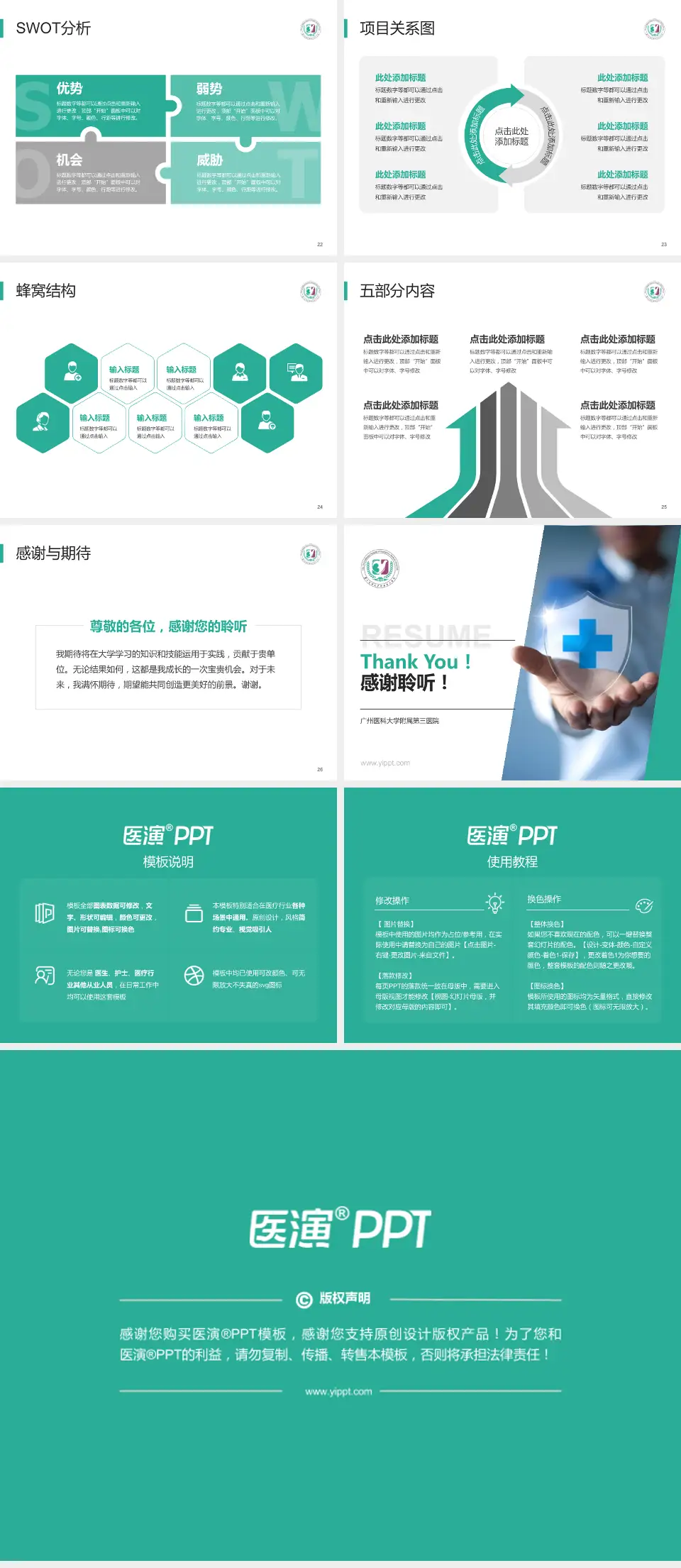 广州医科大学附属第三医院个人求职应聘简历PPT模板4:3格式幻灯片预览图4