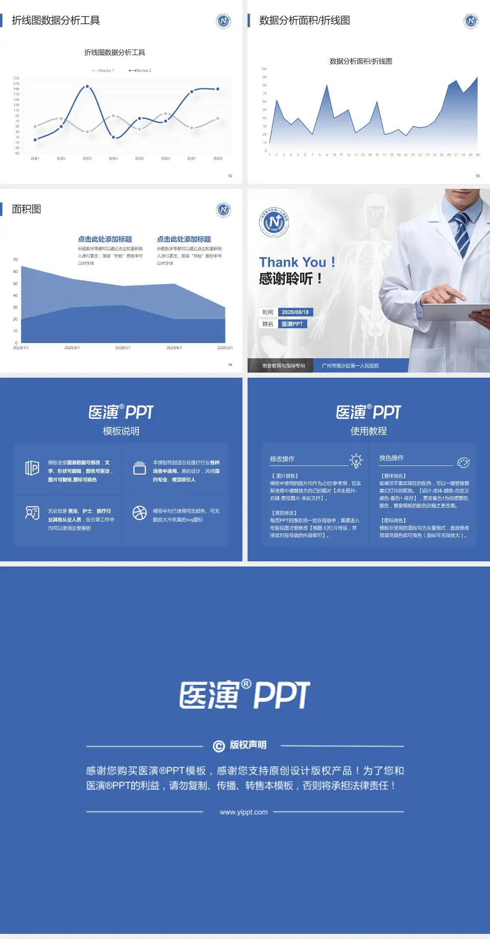 广州市南沙区第一人民医院患者教育与指导PPT模板4:3格式幻灯片预览图7