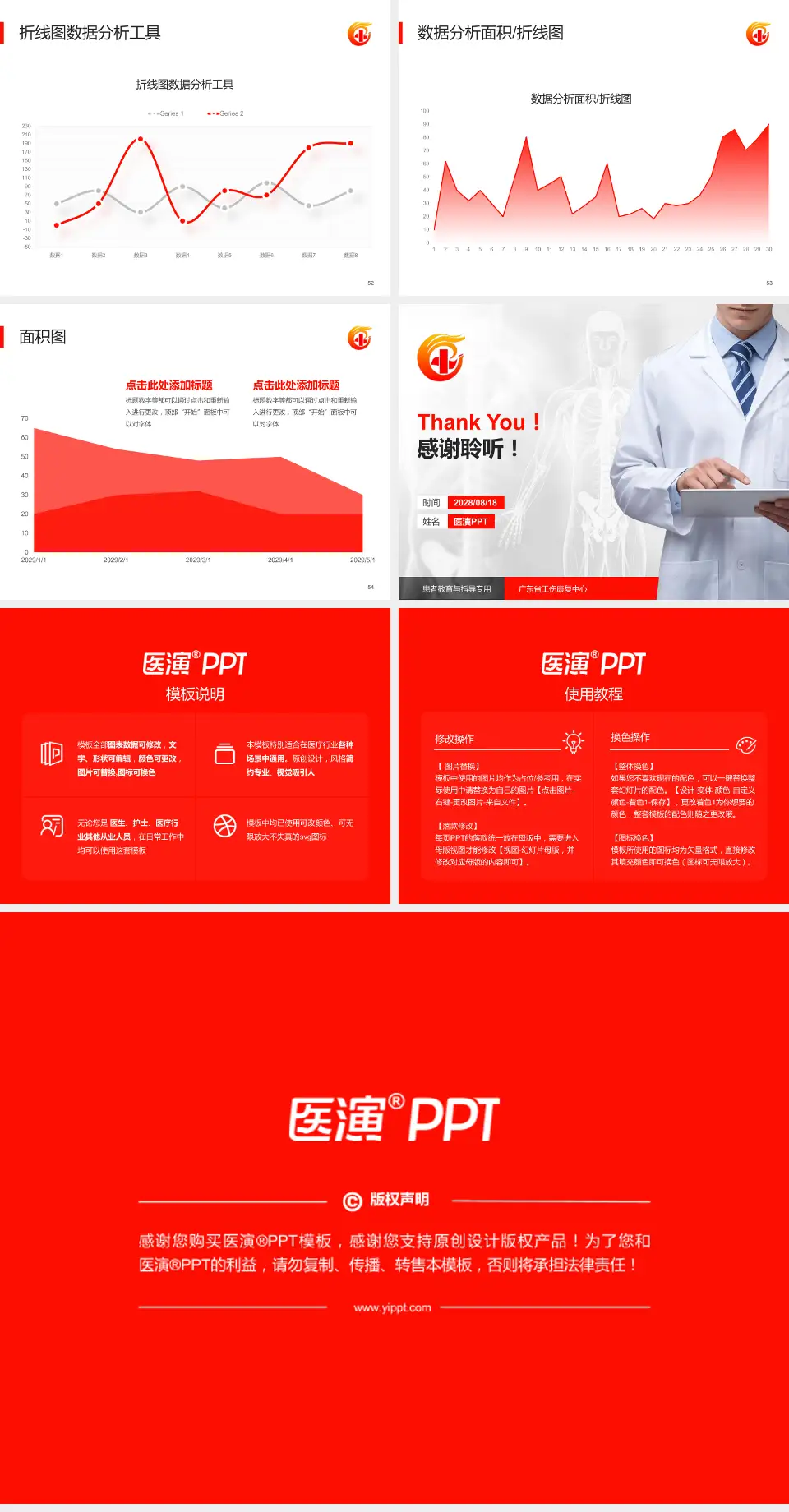 广东省工伤康复中心患者教育与指导PPT模板4:3格式幻灯片预览图7