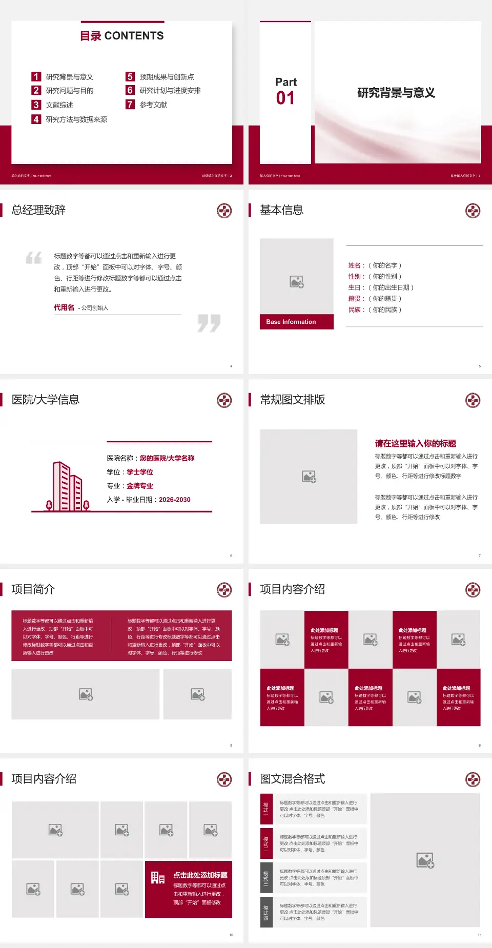 南方医院太和分院个人求职应聘简历PPT模板4:3格式幻灯片预览图2