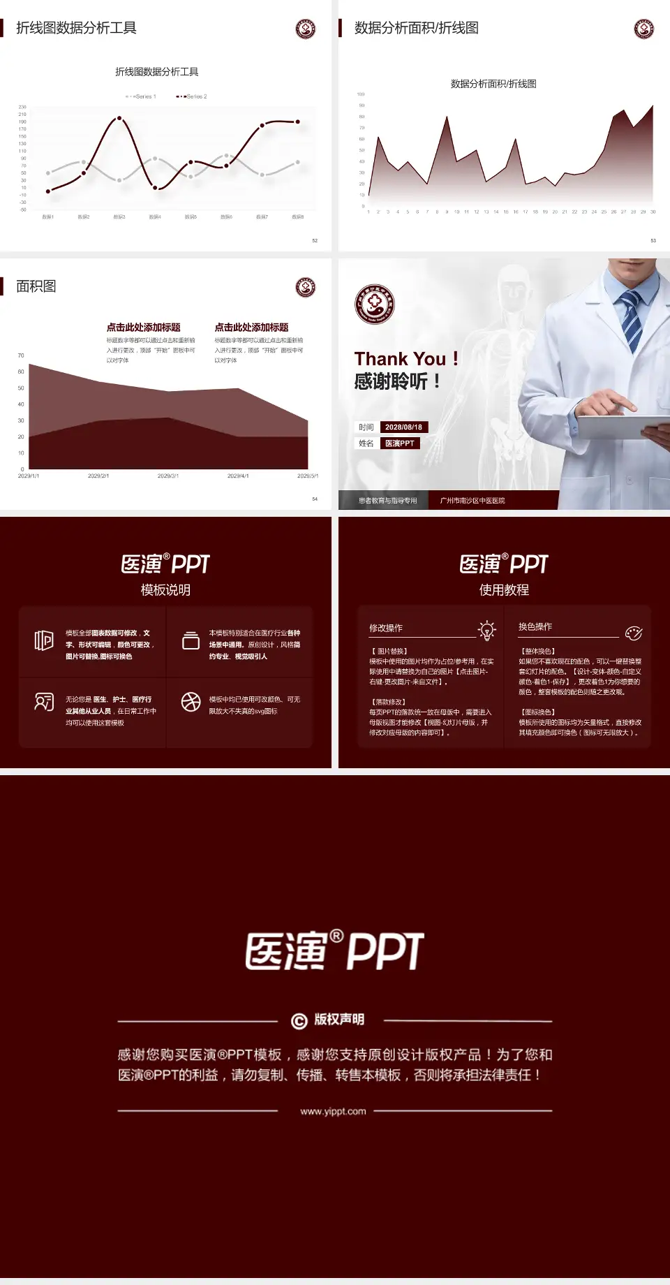 广州市南沙区中医医院患者教育与指导PPT模板4:3格式幻灯片预览图7