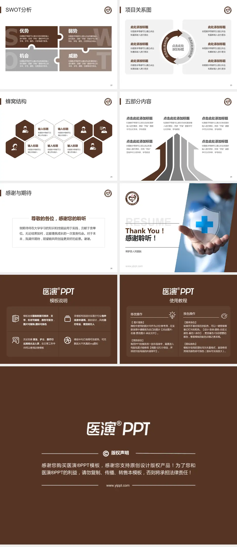 博罗县人民医院个人求职应聘简历PPT模板4:3格式幻灯片预览图4