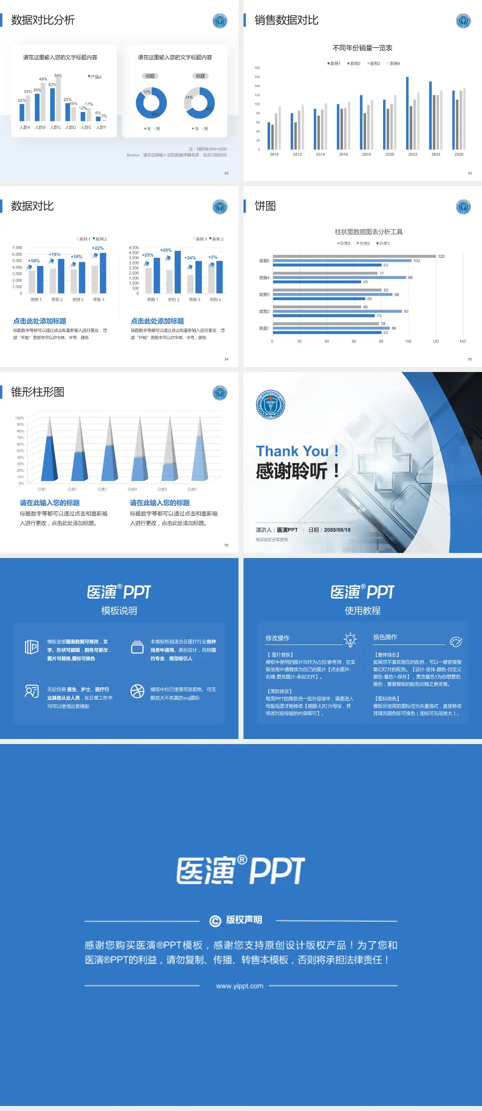 南部战区空军医院医疗行业比赛专用PPT模板4:3格式幻灯片预览图7