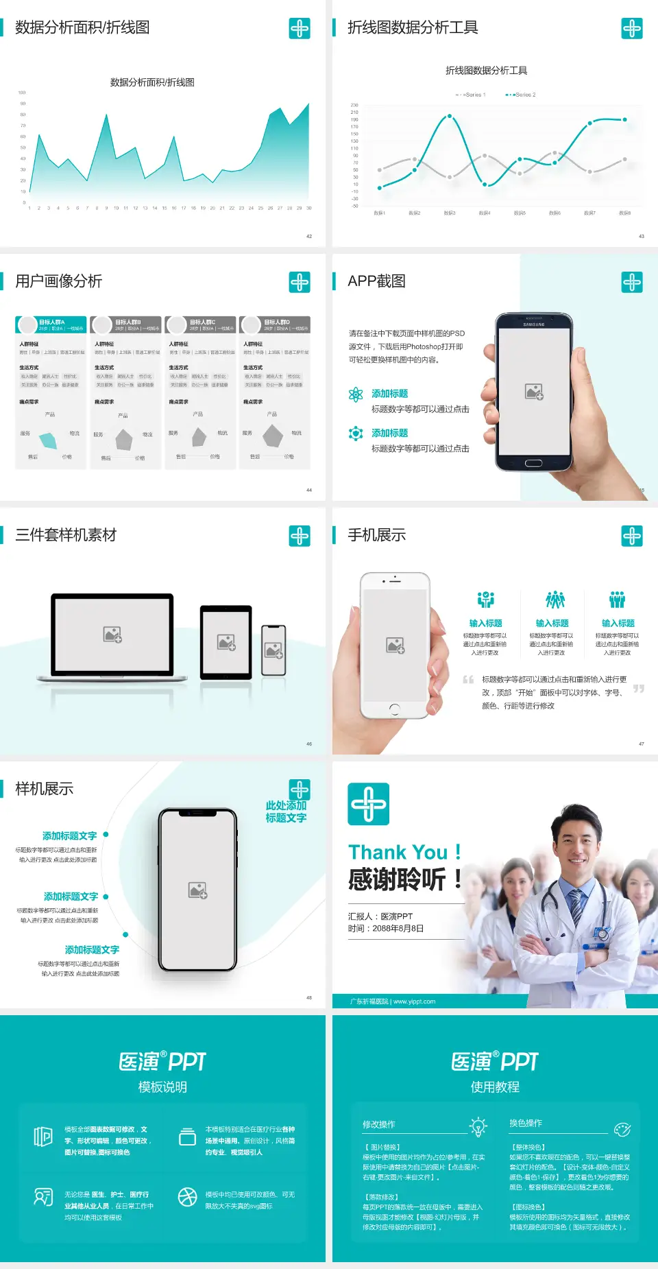 广东祈福医院科室介绍与推广PPT模板4:3格式幻灯片预览图6