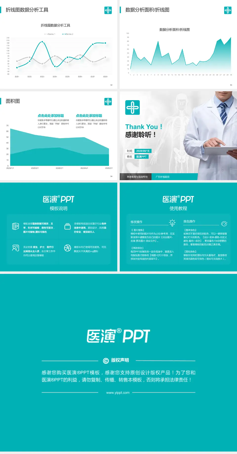 广东祈福医院患者教育与指导PPT模板4:3格式幻灯片预览图7