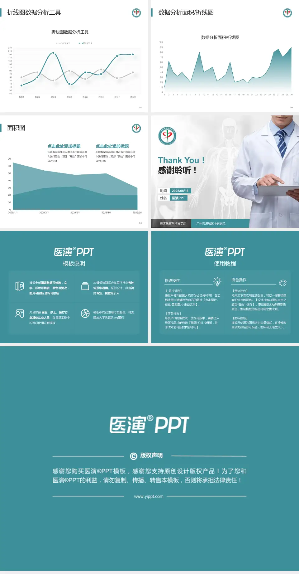 广州市增城区中医医院患者教育与指导PPT模板4:3格式幻灯片预览图7