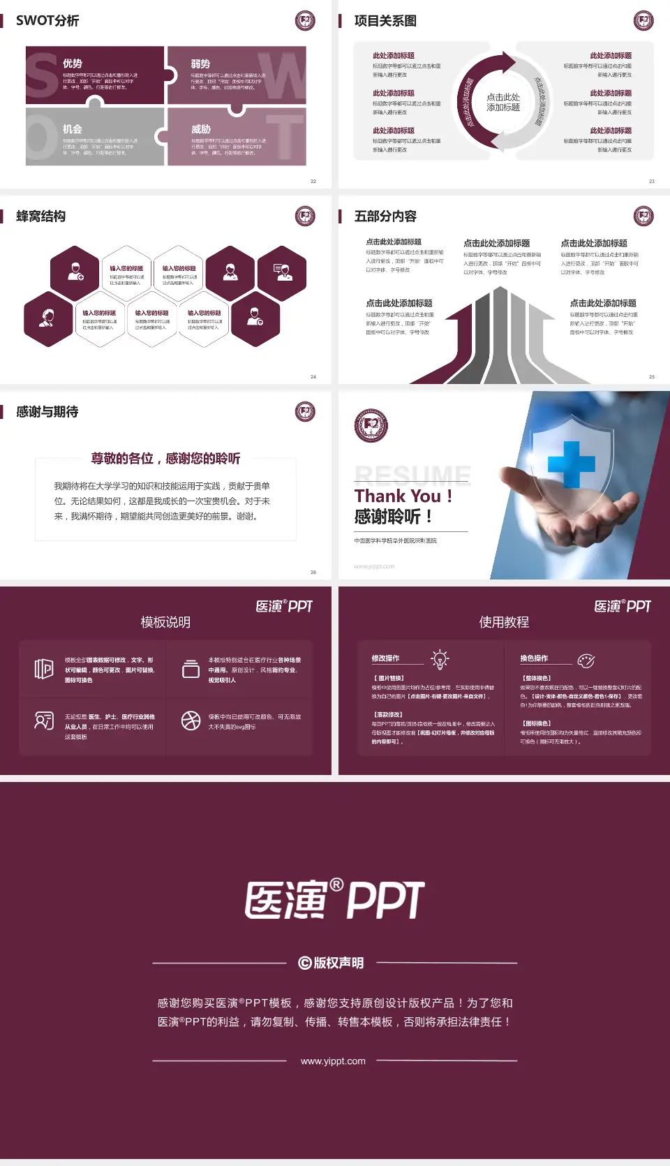 中国医学科学院阜外医院深圳医院个人求职应聘简历PPT模板16:9格式幻灯片预览图4