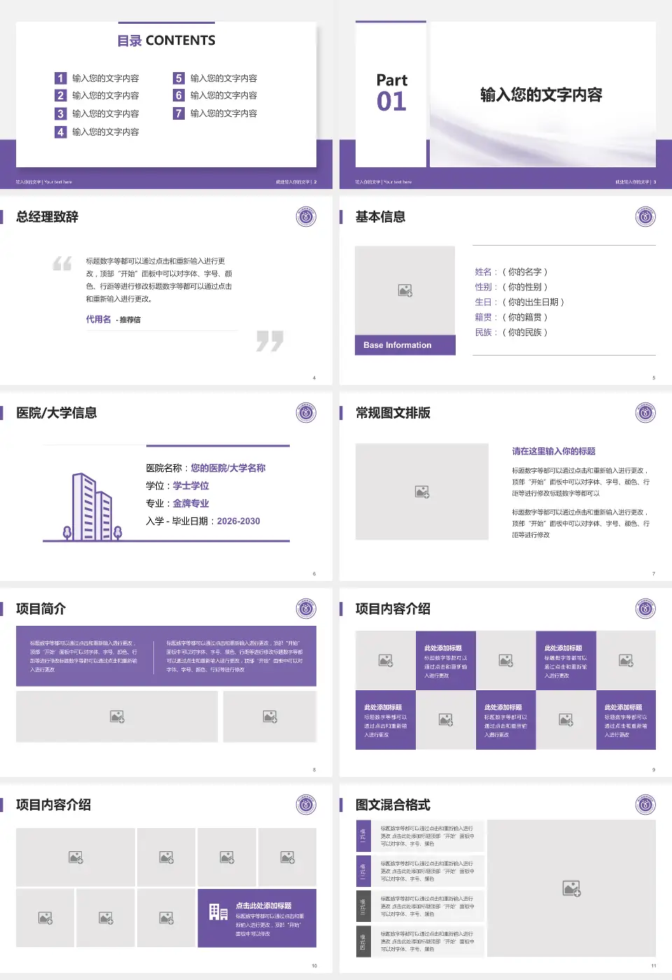 佛山市禅城区中心医院个人求职应聘简历PPT模板16:9格式幻灯片预览图2