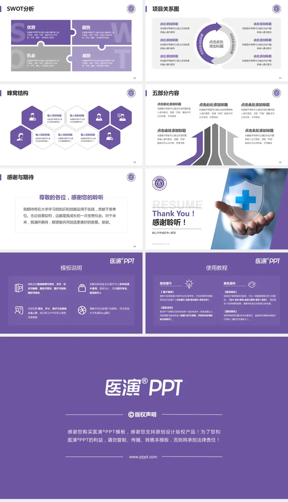 佛山市禅城区中心医院个人求职应聘简历PPT模板16:9格式幻灯片预览图4