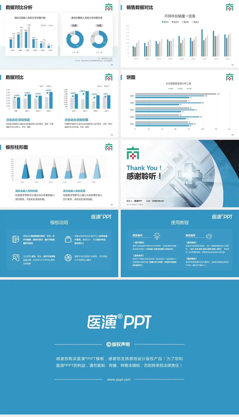 佛山市南海区人民医院医疗行业比赛专用PPT模板16:9格式幻灯片预览图7