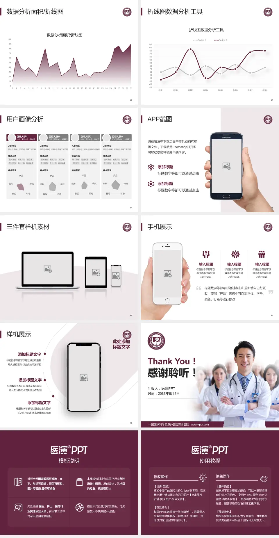 中国医学科学院阜外医院深圳医院科室介绍与推广PPT模板4:3格式幻灯片预览图6