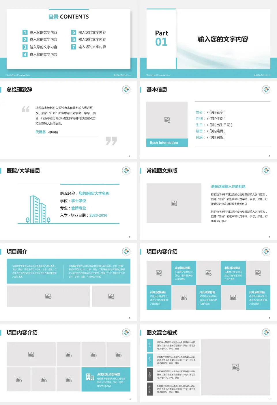 中山大学附属第三医院岭南医院个人求职应聘简历PPT模板16:9格式幻灯片预览图2