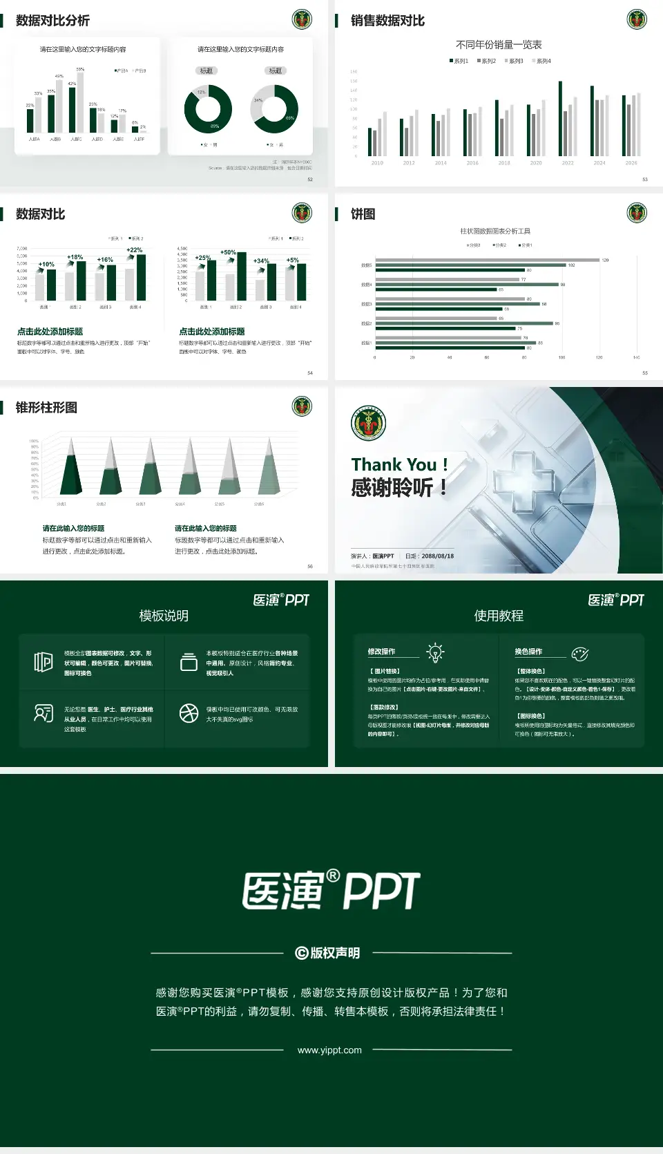 中国人民解放军陆军第七十四集团军医院医疗行业比赛专用PPT模板16:9格式幻灯片预览图7