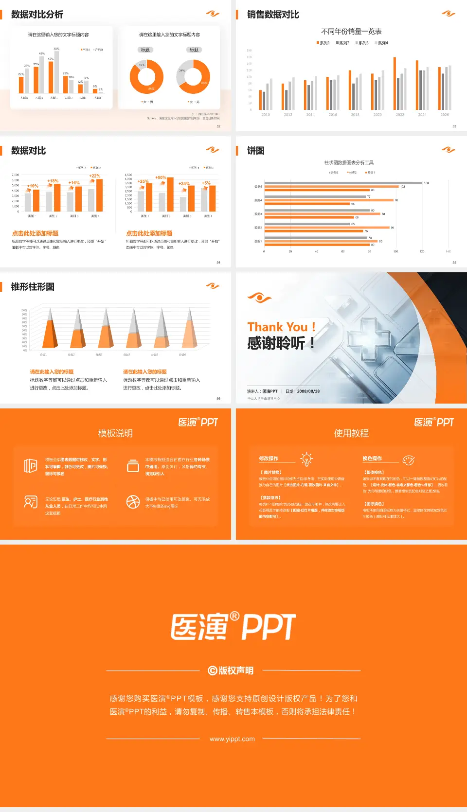 中山大学中山眼科中心医疗行业比赛专用PPT模板16:9格式幻灯片预览图7