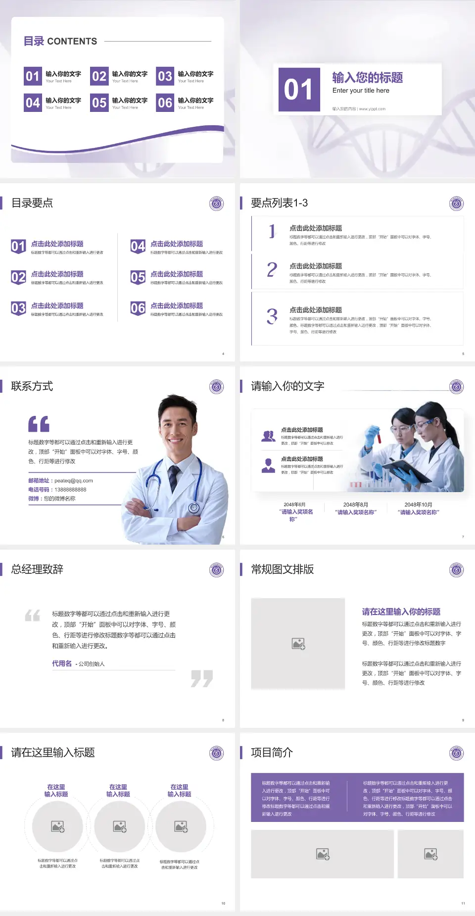 佛山市禅城区中心医院项目申请与汇报PPT模板4:3格式幻灯片预览图2