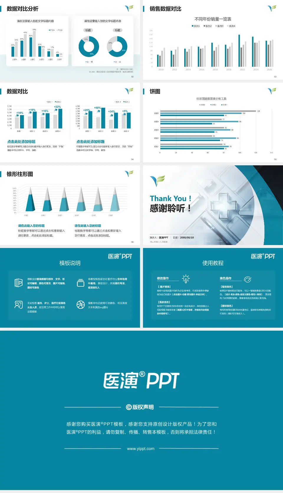 佛山市第二人民医院医疗行业比赛专用PPT模板16:9格式幻灯片预览图7