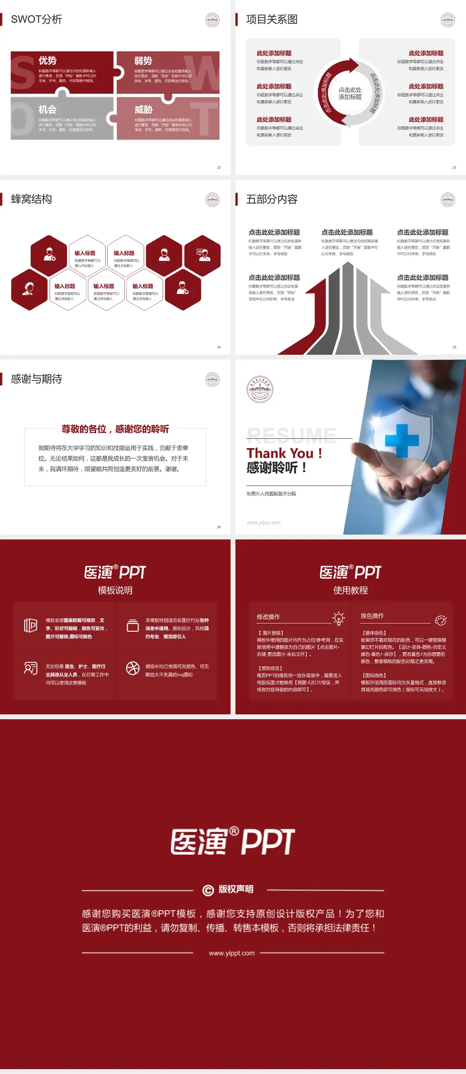 东莞市人民医院普济分院个人求职应聘简历PPT模板4:3格式幻灯片预览图4