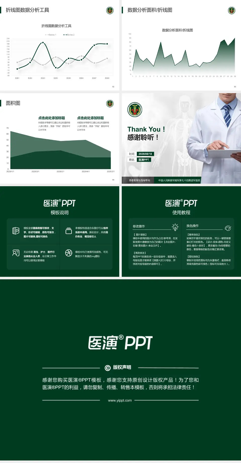 中国人民解放军陆军第七十四集团军医院患者教育与指导PPT模板4:3格式幻灯片预览图7