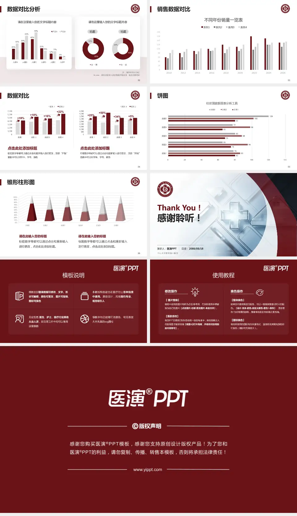 中山大学附属第六医院医疗行业比赛专用PPT模板16:9格式幻灯片预览图7