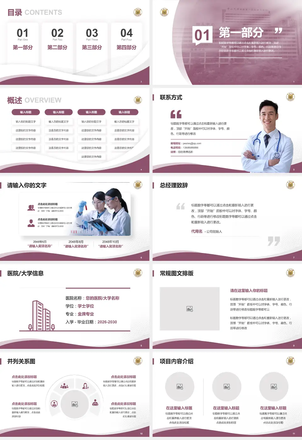 中山大学附属第一医院惠亚医院会议与研讨会PPT模板16:9格式幻灯片预览图2