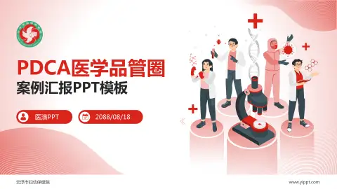 云浮市妇幼保健院品管圈PDCA演示专用PPT模板