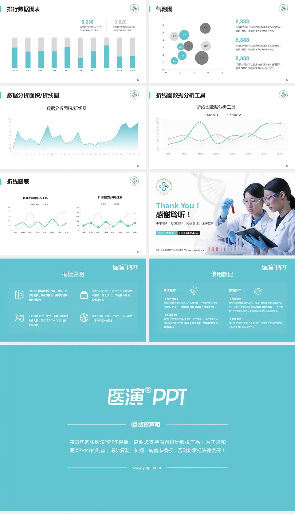 中山大学附属第三医院岭南医院科研成果展示PPT模板16:9格式幻灯片预览图6