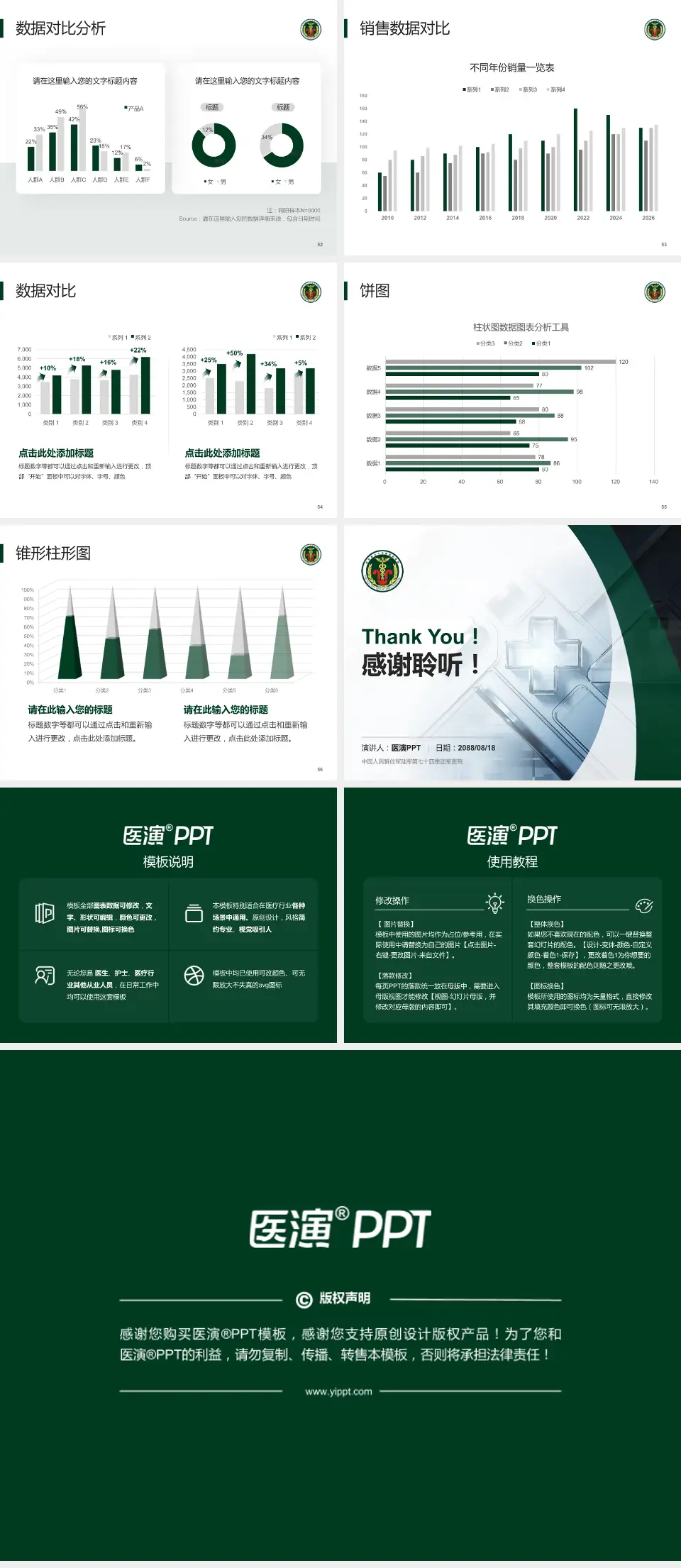 中国人民解放军陆军第七十四集团军医院医疗行业比赛专用PPT模板4:3格式幻灯片预览图7