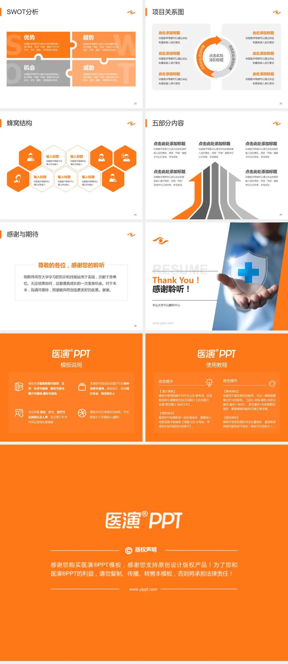 中山大学中山眼科中心个人求职应聘简历PPT模板4:3格式幻灯片预览图4