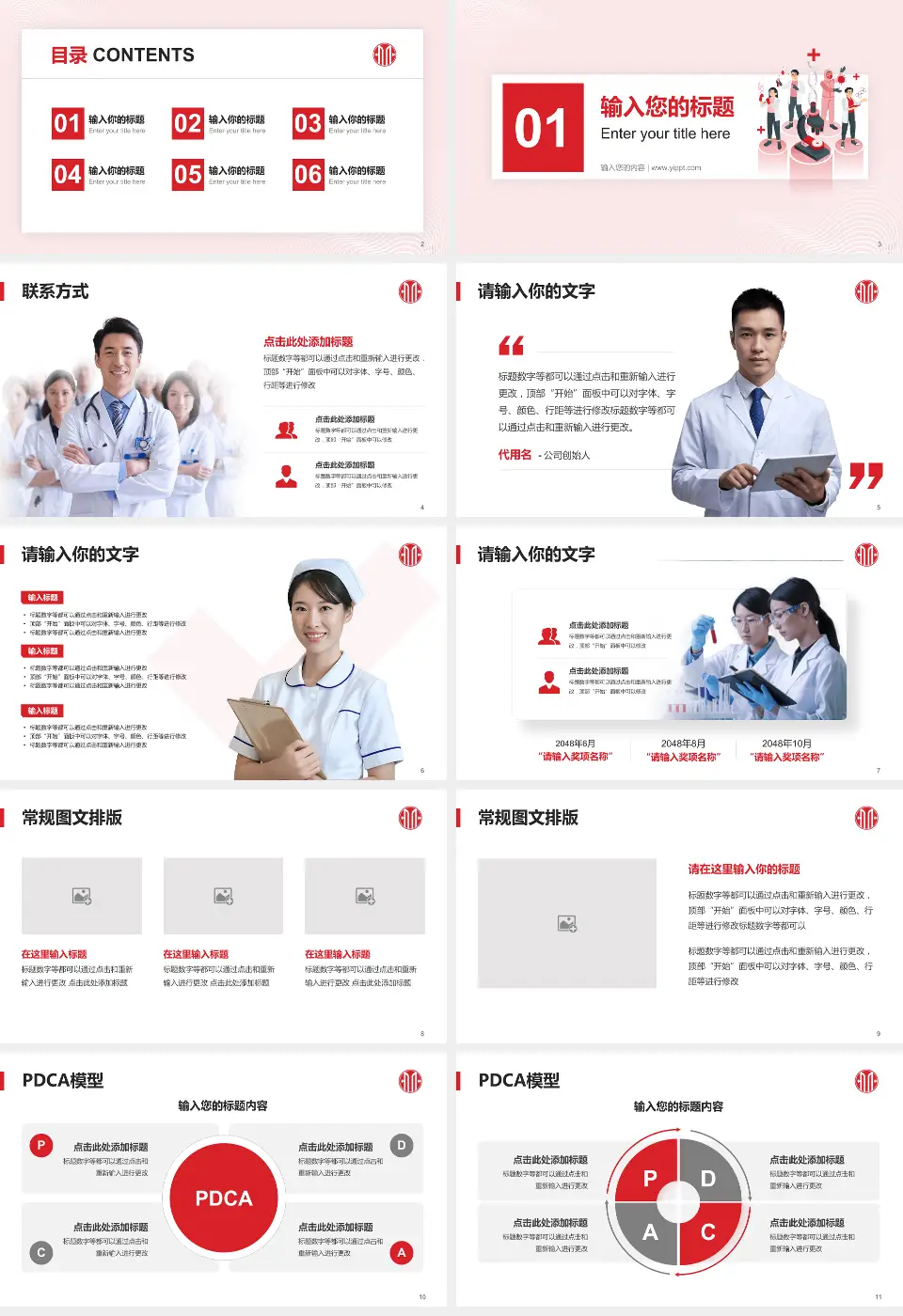 中信惠州医院品管圈PDCA演示专用PPT模板16:9格式幻灯片预览图2