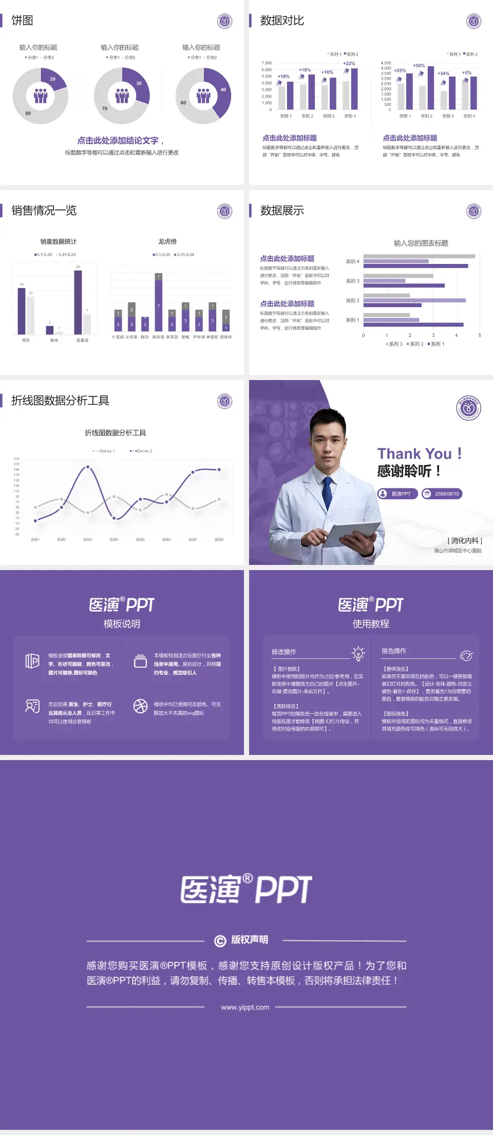 佛山市禅城区中心医院病例分享与讨论PPT模板4:3格式幻灯片预览图4