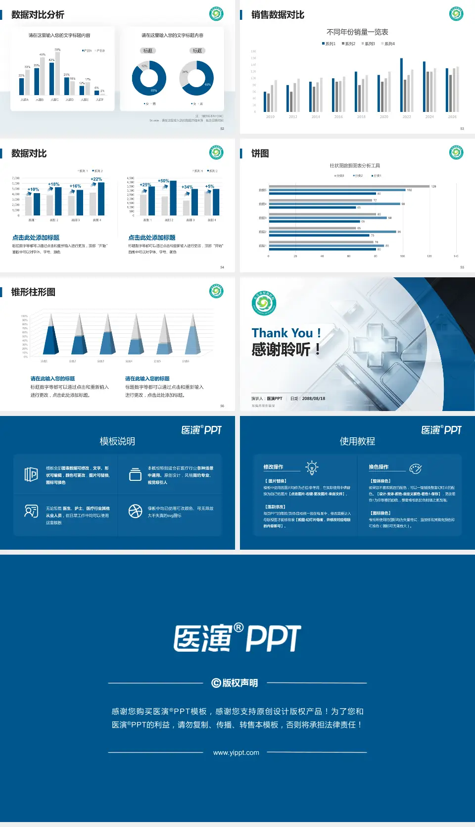 东莞市厚街医院医疗行业比赛专用PPT模板16:9格式幻灯片预览图7