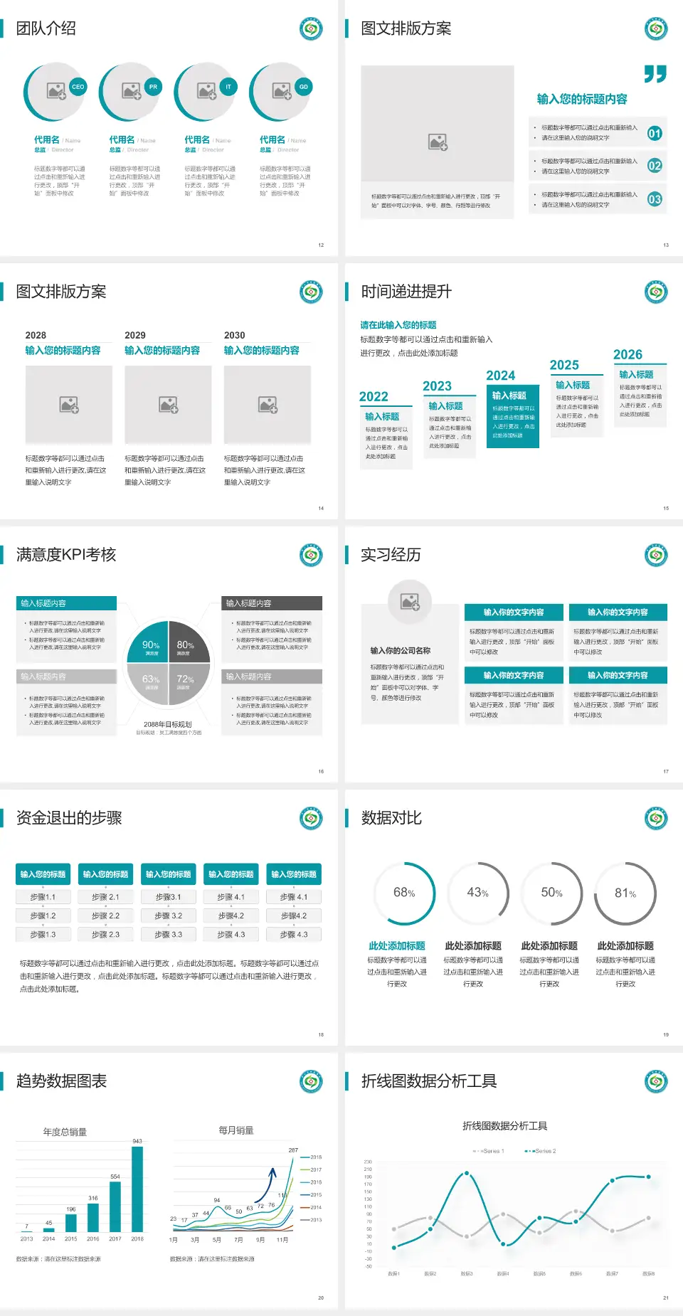 中山市博爱医院培训与教育PPT模板4:3格式幻灯片预览图3