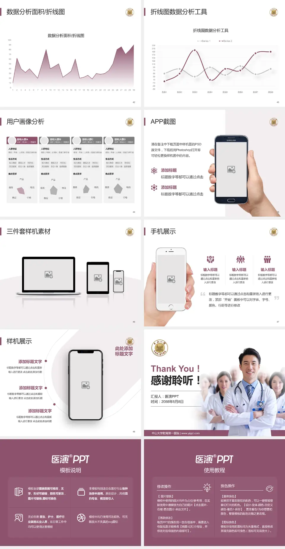 中山大学附属第一医院科室介绍与推广PPT模板4:3格式幻灯片预览图6