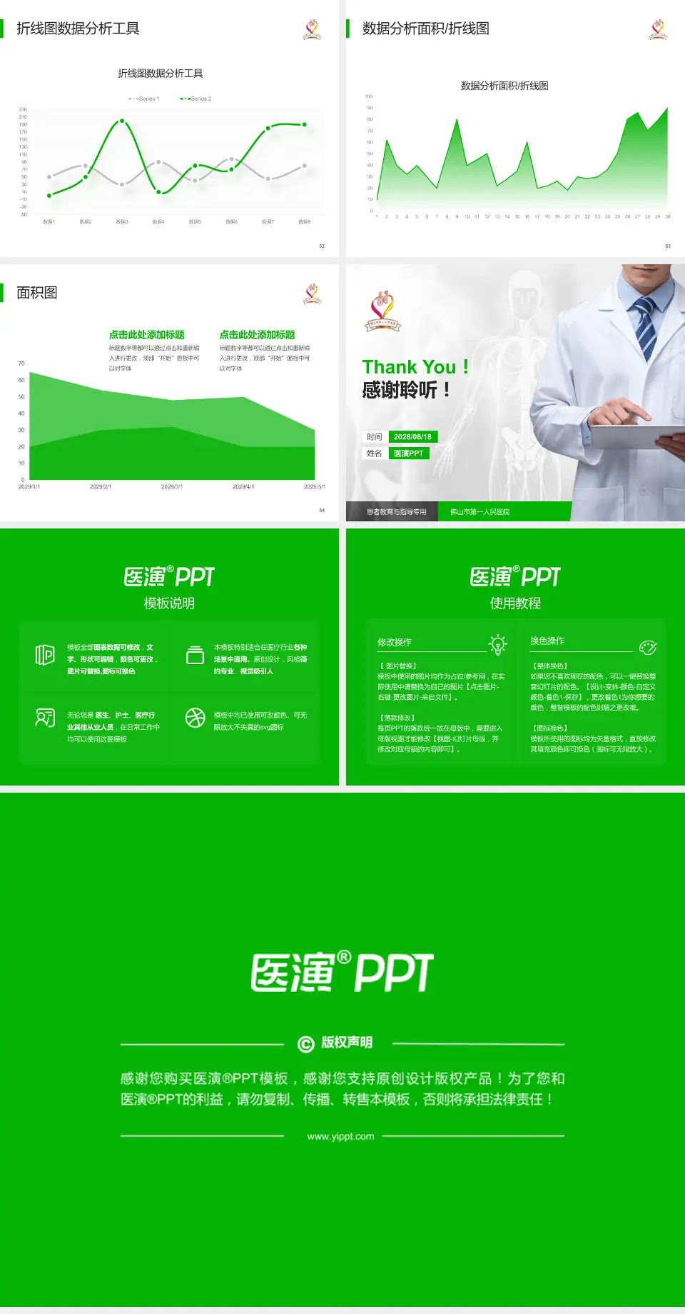 佛山市第一人民医院患者教育与指导PPT模板4:3格式幻灯片预览图7