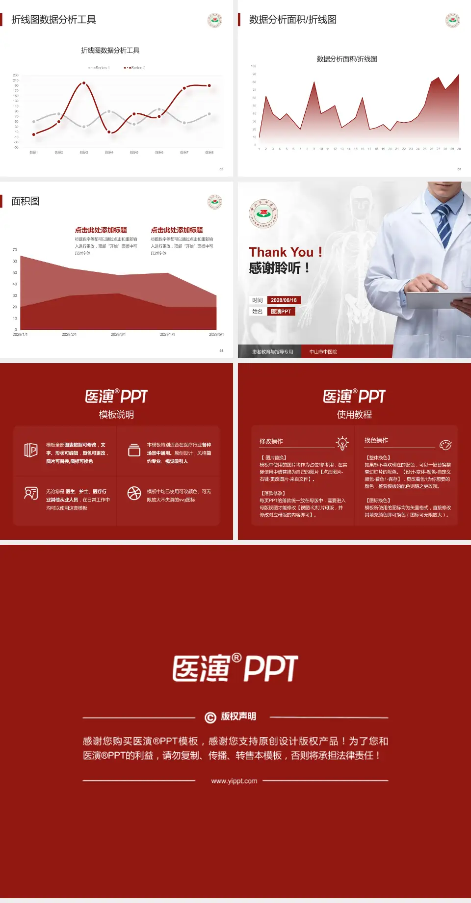中山市中医院患者教育与指导PPT模板4:3格式幻灯片预览图7