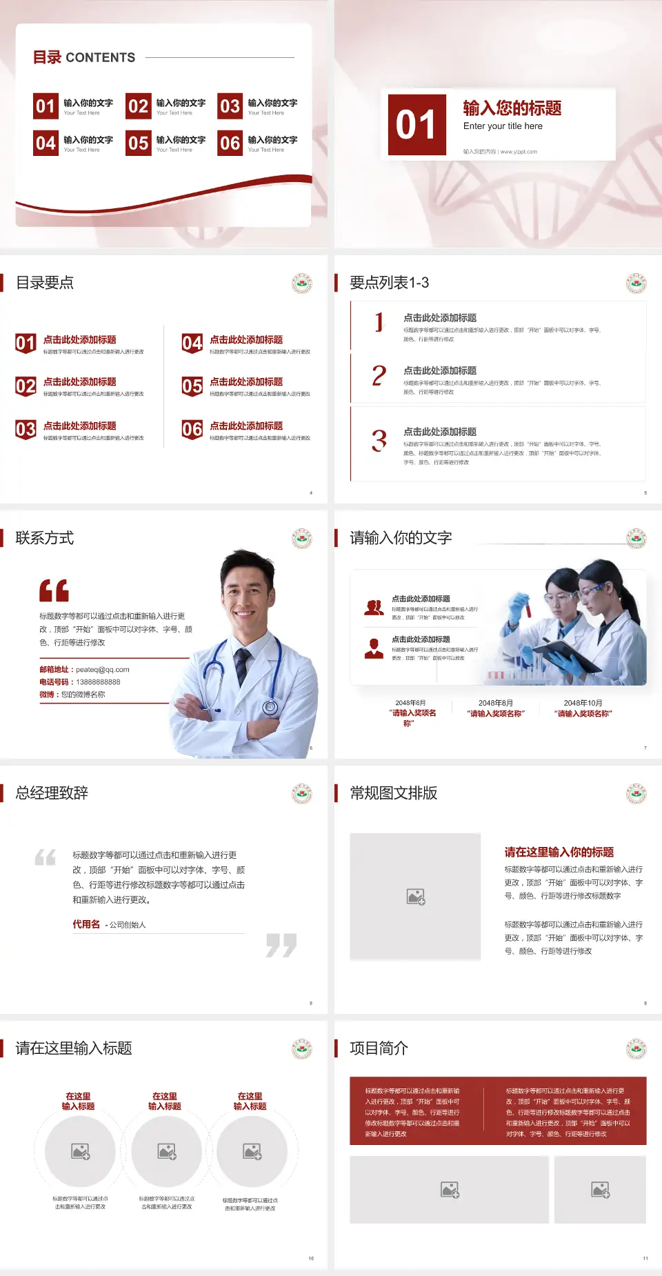 中山市中医院项目申请与汇报PPT模板4:3格式幻灯片预览图2