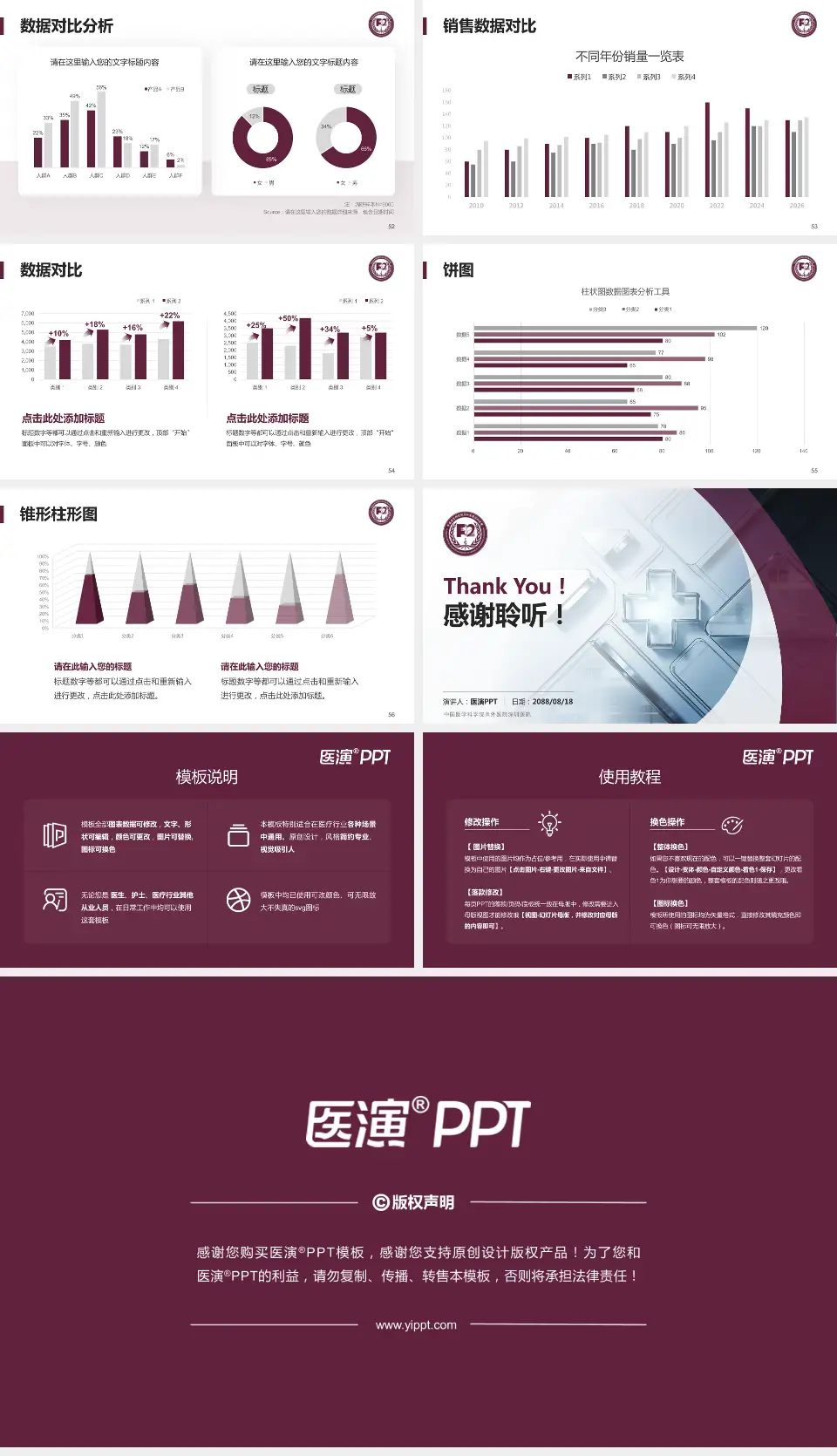 中国医学科学院阜外医院深圳医院医疗行业比赛专用PPT模板16:9格式幻灯片预览图7