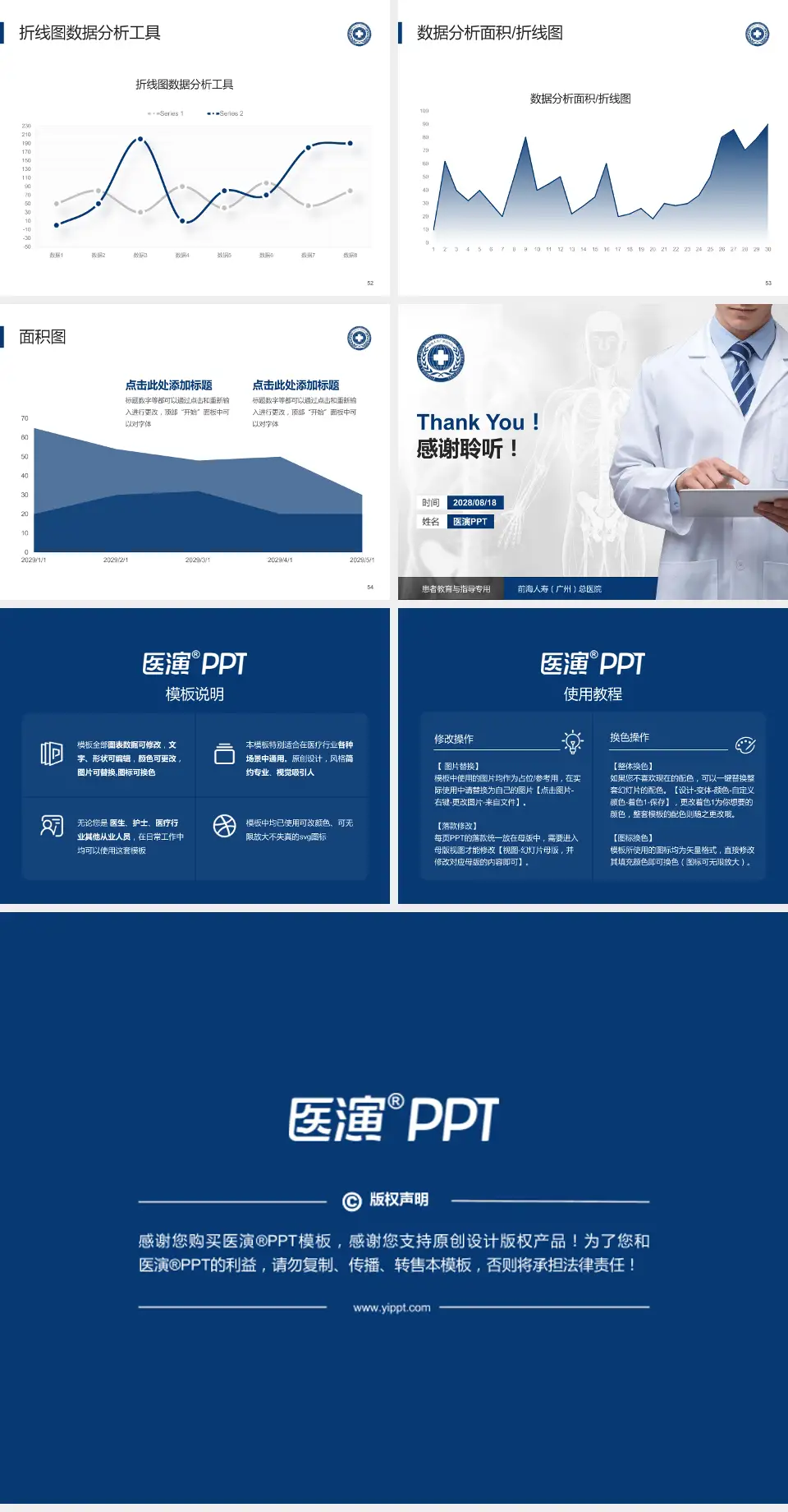 前海人寿（广州）总医院患者教育与指导PPT模板4:3格式幻灯片预览图7